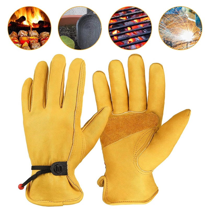 1 Pair Leather Work Glove Cowh - Leather Driving Glove ulasan dan harga