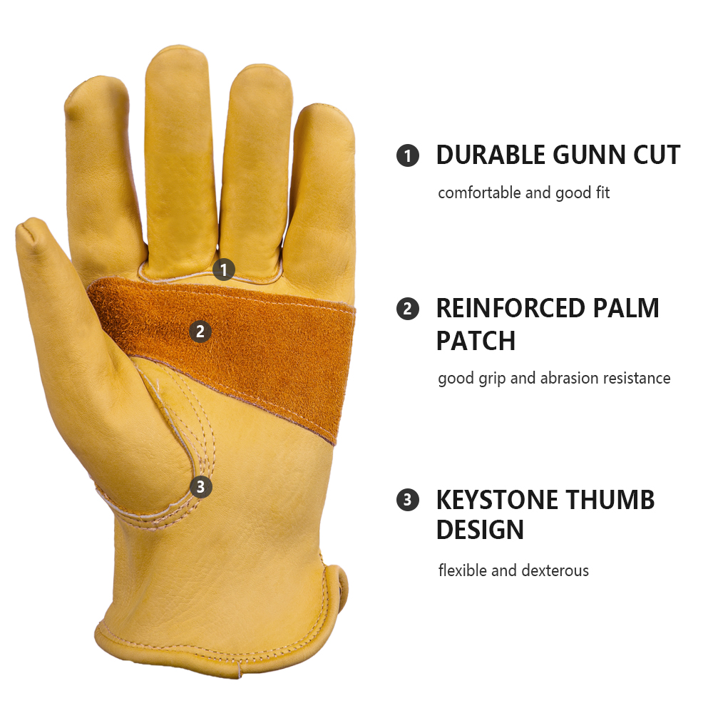 1 Pair Leather Work Glove Cowh - Leather Driving Glove ulasan dan harga